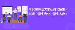 2024年安徽师范大学在河北招生计划表（招生专业、招生人数）