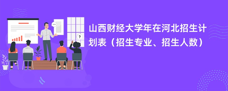 山西财经大学2024年在河北招生计划表（招生专业、招生人数）