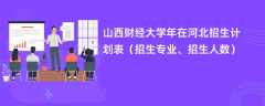 山西财经大学2024年在河北招生计划表（招生专业、招生人数）