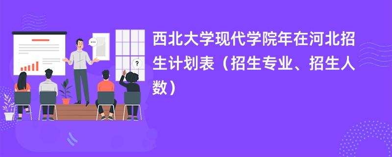 西北大学现代学院2024年在河北招生计划表（招生专业、招生人数）