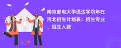 南京邮电大学通达学院2024年在河北招生计划表：招生专业、招生人数