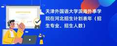 天津外国语大学滨海外事学院在河北招生计划表2024年（招生专业、招生人数）