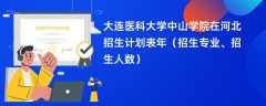 大连医科大学中山学院在河北招生计划表2024年（招生专业、招生人数）