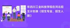 2024年四川工业科技学院在河北招生计划表（招生专业、招生人数）