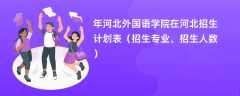2024年河北外国语学院在河北招生计划表（招生专业、招生人数）