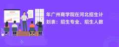 2024年广州商学院在河北招生计划表：招生专业、招生人数