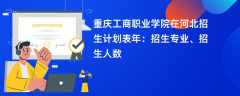 重庆工商职业学院在河北招生计划表2024年：招生专业、招生人数