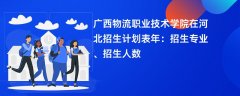 广西物流职业技术学院在河北招生计划表2024年:招生专业、招生人数