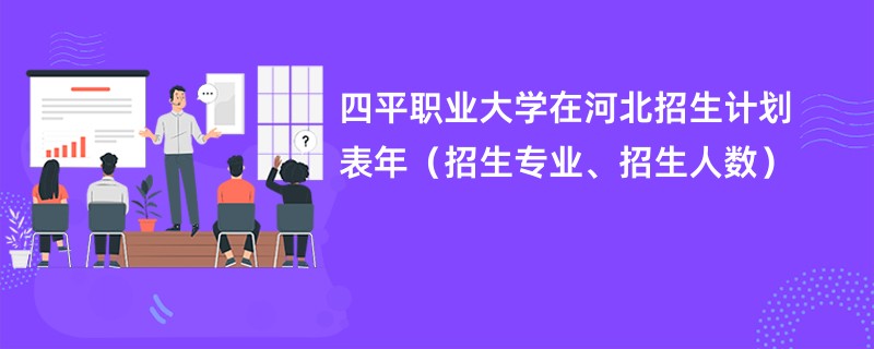 四平职业大学在河北招生计划表2024年（招生专业、招生人数）