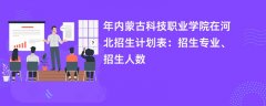 2024年内蒙古科技职业学院在河北招生计划表:招生专业、招生人数