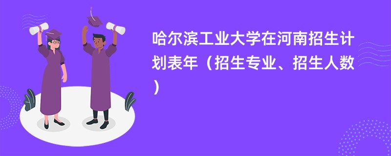哈尔滨工业大学在河南招生计划表2024年（招生专业、招生人数）