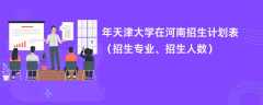 2024年天津大学在河南招生计划表（招生专业、招生人数）