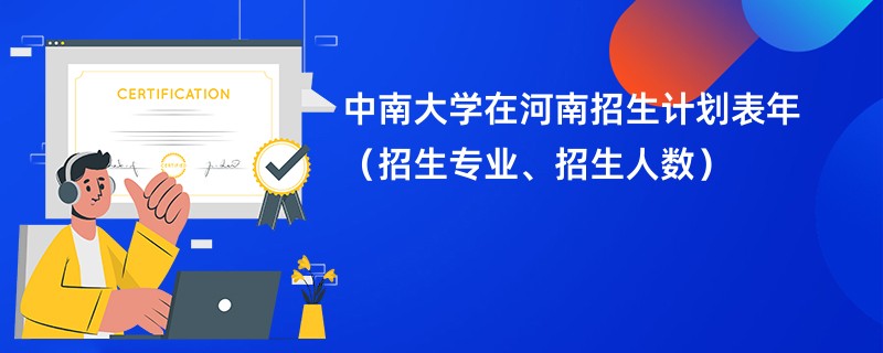 中南大学在河南招生计划表2024年（招生专业、招生人数）