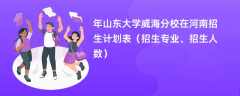 2024年山东大学威海分校在河南招生计划表（招生专业、招生人数）