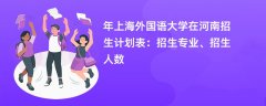 2024年上海外国语大学在河南招生计划表:招生专业、招生人数