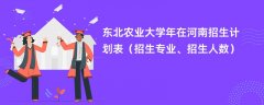 东北农业大学2024年在河南招生计划表(招生专业、招生人数)