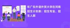 2024年广东外语外贸大学在河南招生计划表：招生专业、招生人数