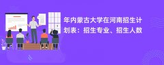 2024年内蒙古大学在河南招生计划表:招生专业、招生人数