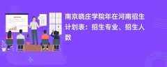 南京晓庄学院2024年在河南招生计划表：招生专业、招生人数