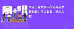 大连工业大学2024年在河南招生计划表：招生专业、招生人数