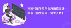 河南科技学院2024年在河南招生计划表（招生专业、招生人数）