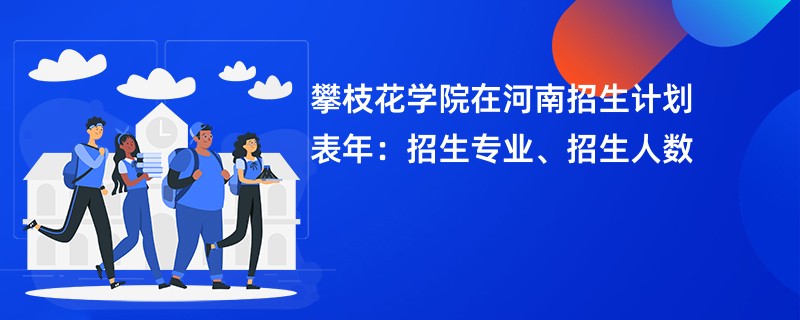 攀枝花学院在河南招生计划表2024年：招生专业、招生人数