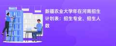 新疆农业大学2024年在河南招生计划表：招生专业、招生人数