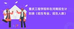 重庆工程学院2024年在河南招生计划表（招生专业、招生人数）