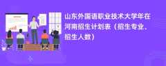 山东外国语职业技术大学2024年在河南招生计划表（招生专业、招生人数）