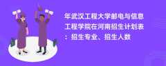 2024年武汉工程大学邮电与信息工程学院在河南招生计划表：招生专业、招生人数