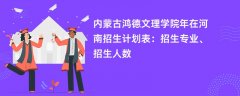 内蒙古鸿德文理学院2024年在河南招生计划表：招生专业、招生人数