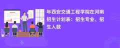2024年西安交通工程学院在河南招生计划表：招生专业、招生人数