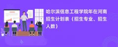 哈尔滨信息工程学院2024年在河南招生计划表（招生专业、招生人数）