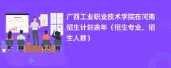 广西工业职业技术学院在河南招生计划表2024年（招生专业、招生人数）
