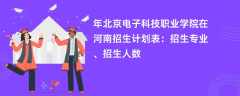 2024年北京电子科技职业学院在河南招生计划表：招生专业、招生人数