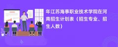 2024年江苏海事职业技术学院在河南招生计划表（招生专业、招生人数）
