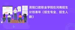 资阳口腔职业学院在河南招生计划表2024年（招生专业、招生人数）