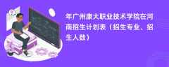 2024年广州康大职业技术学院在河南招生计划表（招生专业、招生人数）