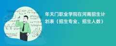 2024年天门职业学院在河南招生计划表（招生专业、招生人数）