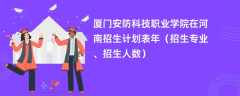 厦门安防科技职业学院在河南招生计划表2024年（招生专业、招生人数）