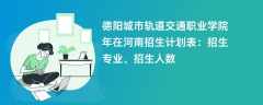 德阳城市轨道交通职业学院2024年在河南招生计划表：招生专业、招生人数