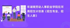 2024年湖南劳动人事职业学院在河南招生计划表(招生专业、招生人数)