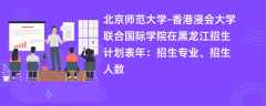 北京师范大学-香港浸会大学联合国际学院在黑龙江招生计划表2024年：招生专业、招生人数