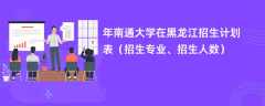 2024年南通大学在黑龙江招生计划表（招生专业、招生人数）
