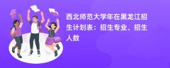 西北师范大学2024年在黑龙江招生计划表:招生专业、招生人数