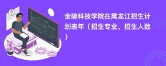 金陵科技学院在黑龙江招生计划表2024年(招生专业、招生人数)