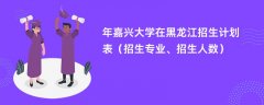 2024年嘉兴大学在黑龙江招生计划表（招生专业、招生人数）