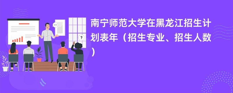 南宁师范大学在黑龙江招生计划表2024年(招生专业、招生人数)