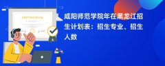咸阳师范学院2024年在黑龙江招生计划表:招生专业、招生人数