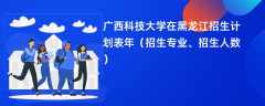 广西科技大学在黑龙江招生计划表2024年（招生专业、招生人数）